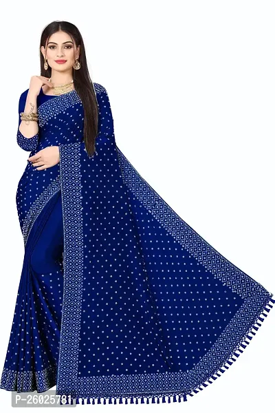 Elegant Navy Blue Georgette Self Pattern Women Saree with Blouse piece-thumb0