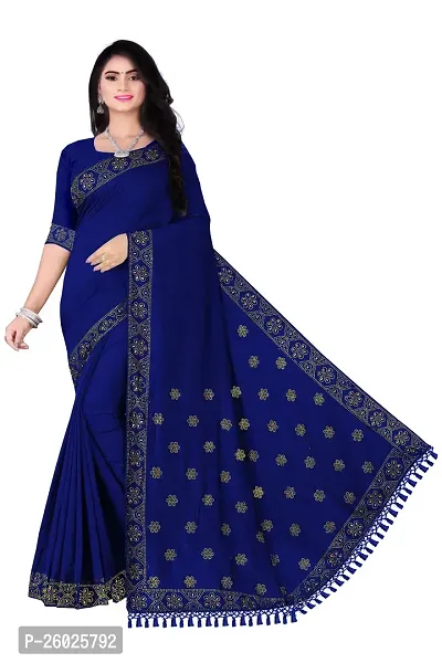 Elegant Blue Georgette Self Pattern Women Saree with Blouse piece