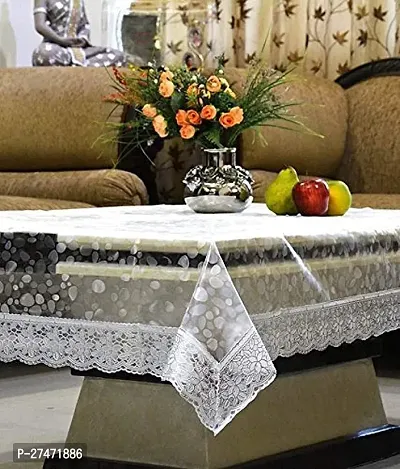 Handloom Best Rectangular Thick 4 to 6 Seater Waterproof 3D Dining Table Cover, Size-40x60 With Silver Border 5-thumb3