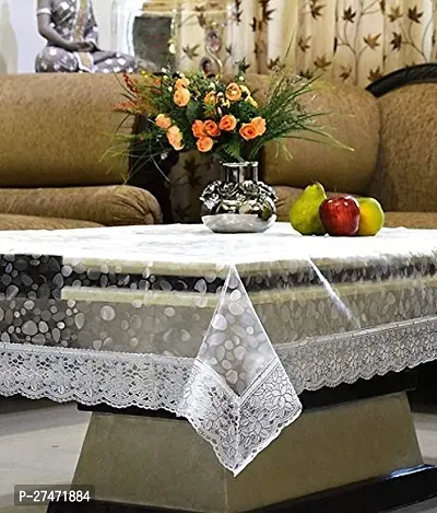 Handloom Best Rectangular Thick 4 to 6 Seater Waterproof 3D Dining Table Cover, Size-40x60 With Silver Border 3-thumb3