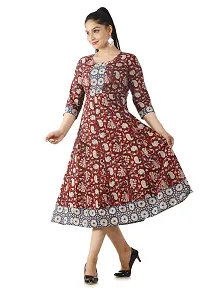 Cotton Feb Gallery Cotton Floral Printed Anarkali Flared Kurti for Women-thumb2