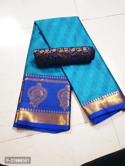 Classic Cotton Silk Saree with Blouse piece  For Women-thumb0