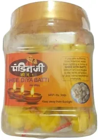 Pandit ji Pure Cow  Ghee  Diya Cotton Batti / Wick 100 Pieces  Box Wax Free   30 Mint Burning Time Jyot Batti for All Occasions use  , Pack of 1-thumb3