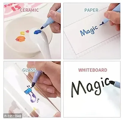 8 pcs Magical Water Painting Pen, Magical Floating Ink Pen, Erasing Whiteboard Marker, A Watercolor Pen That Can Float in The Water, Magical Water Painting Pens Kit Set for Kids-thumb0
