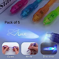 Kids Secret Message Pen Invisible Colorless Ink or Spy Magic Pen / Cheating Pen  with Uv Light For Kids and Adults Hidden Information | Written Fun Activities | Best Gift Item (Multicolor) (Set Of 5)-thumb4
