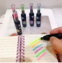 Cute Space Theme Bottle Shaped Highlighters,Fine Grip Marker Pen, 6 Bottle Shape Highlighter Pen Set [pack of 6]-thumb1