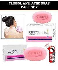 CLINSOL ANTI-ACNE SOAP FOR ACNE AND PIMPLE FREE SKIN, TEA TREE OIL AND VITAMIN E 75G EACH - PACK OF 2-thumb1