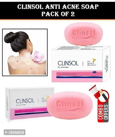 CLINSOL ANTI-ACNE SOAP FOR ACNE AND PIMPLE FREE SKIN, TEA TREE OIL AND VITAMIN E 75G EACH - PACK OF 2-thumb2