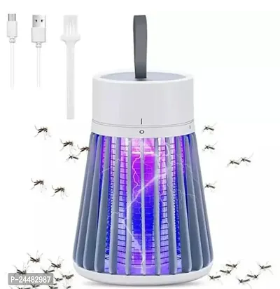 Bug Zapper Rechargeable Mosquito and Fly Killer Indoor Light with Hanging Loop Electric Killing Lamp Portable USB LED Trap for Home Bedroom Outdoor Camping Gray-thumb2