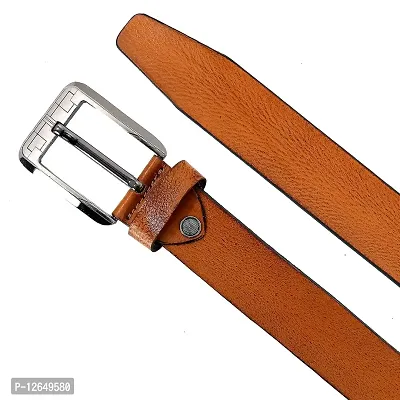 Leather World Formal Casual Tan Color Branded Stylish Genuine Leather Belts  For Men