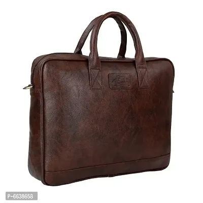 Leather World Pu 15.6 inch Laptop Bags Notebook Office Bag for Men Messenger Business Women Briefcase - Brown-thumb0