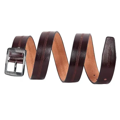 Leather World Formal Casual Brown Branded Stylish Genuine Leather Belts For  Men