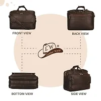 Pu 15.6 inch Water Resistant Laptop Bags Office Bag for Men Women Messenger Briefcase -Brown-thumb3