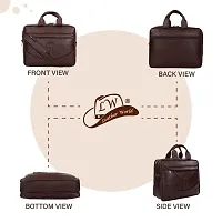 Leather World 14 inch Leatherette Small Laptop Mini Office bag Men Women Briefcase Organizer Storage File Bag-thumb2