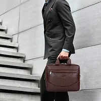Leather World 14 inch Leatherette Small Laptop Mini Office bag Men Women Briefcase Organizer Storage File Bag-thumb4
