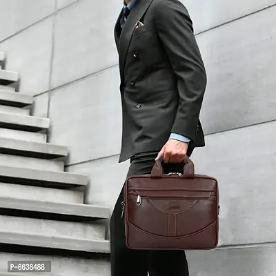 Leather World 14 inch Leatherette Small Laptop Mini Office bag Men Women Briefcase Organizer Storage File Bag-thumb5