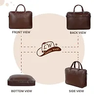 Leather World Pu 15.6 inch Laptop Bags Notebook Office Bag for Men Messenger Business Women Briefcase - Brown-thumb2