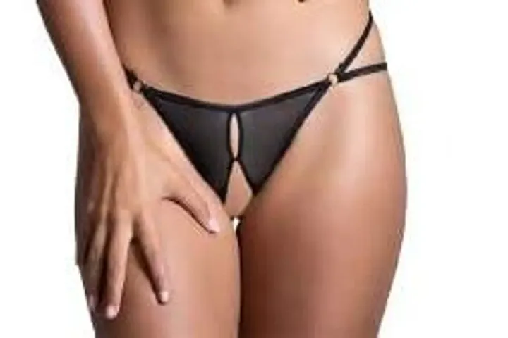 DRESS SEXY Low Waist Sensual Lingerie Women's Power Net (Plus Size L, XL, XLL, Black)