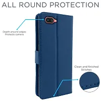 Blackpool Oppo A3S / Realme C1 Flip Case Leather Finish | Inside TPU with Card Pockets | Wallet Stand and Shock Proof | Magnetic Closing | Complete Protection Flip Cover for Oppo A3S / Realme C1 (Blue)-thumb3