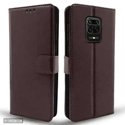 Blackpool Redmi Note 9 Pro / Redmi Note 9 Pro Max / Poco M2 Pro/Redmi Note 10 Lite Flip Cover Leather Finish | Inside TPU with Card Pockets | Wallet Stand | Complete Protection Flip Case (Coffee)-thumb0