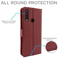 Blackpool Brown Leather Magnetic Vintage Flip Wallet Case Cover for Vivo Y12 / Vivo Y15 / Vivo Y17 / Vivo U10 (Brown)-thumb3