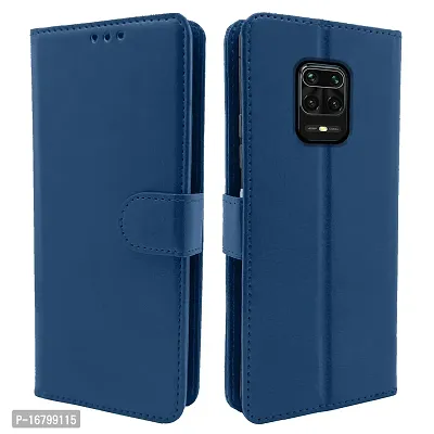 Blackpool Redmi Note 9 Pro / Redmi Note 9 Pro Max / Poco M2 Pro/Redmi Note 10 Lite Flip Cover Leather Finish | Inside TPU with Card Pockets | Wallet Stand | Complete Protection Flip Case (Blue)