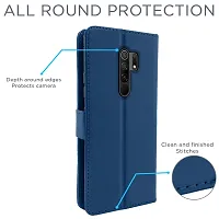 Blackpool Poco M2 / Redmi 9 Prime Flip Cover Case | Leather flip Back Covers Cases for Poco M2/Redmi 9 Prime (Blue)-thumb3