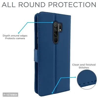 Blackpool Poco M2 / Redmi 9 Prime Flip Cover Case | Leather flip Back Covers Cases for Poco M2/Redmi 9 Prime (Blue)-thumb4