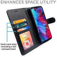 Blackpool Mi Redmi Note 7 Pro/Note 7 / Note 7s Flip Case | Vintage Leather Finish | Inside TPU | Wallet Stand | Magnetic Closing | Flip Cover for Mi Redmi Note 7 Pro/Note 7 / Note 7s (Black)-thumb1