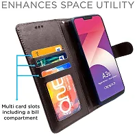 Blackpool Oppo A3S / Realme C1 Flip Case Leather Finish | Inside TPU with Card Pockets | Wallet Stand and Shock Proof | Magnetic Closing | Complete Protection Flip Cover for Oppo A3S / Realme C1 (Coffee)-thumb1