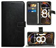 Blackpool Realme Narzo 50, Realme 8i Wallet Case Flip Cover (Black)-thumb1