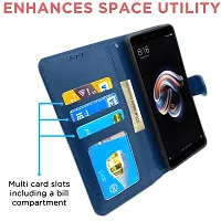 Blackpool Xiaomi Redmi Note 5 Pro Flip Cover Magnetic Leather Wallet Case Shockproof TPU for Xiaomi Redmi Note 5 Pro (Blue)-thumb1