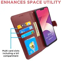 Blackpool Oppo A3S / Realme C1 Flip Case Leather Finish | Inside TPU with Card Pockets | Wallet Stand and Shock Proof | Magnetic Closing | Complete Protection Flip Cover for Oppo A3S / Realme C1 (Brown)-thumb1
