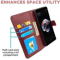 Blackpool Xiaomi Redmi Note 5 Pro Flip Cover Magnetic Leather Wallet Case Shockproof TPU for Xiaomi Redmi Note 5 Pro (Brown)-thumb1