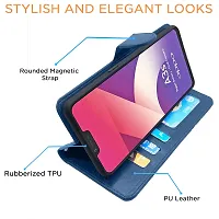 Blackpool Oppo A3S / Realme C1 Flip Case Leather Finish | Inside TPU with Card Pockets | Wallet Stand and Shock Proof | Magnetic Closing | Complete Protection Flip Cover for Oppo A3S / Realme C1 (Blue)-thumb2