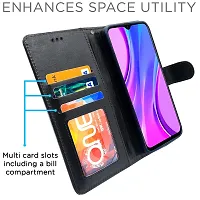 Balkans Poco M2 / Redmi 9 Prime Flip Cover Case | Leather flip Back Covers Cases for Poco M2/Redmi 9 Prime (Black)-thumb1