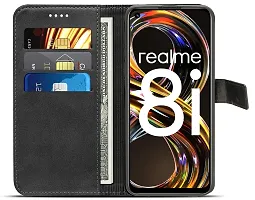 Blackpool Realme Narzo 50, Realme 8i Wallet Case Flip Cover (Black)-thumb2