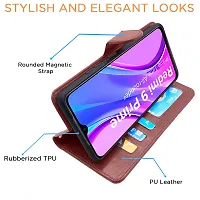 Blackpool Poco M2 / Redmi 9 Prime Flip Cover Case | Leather flip Back Covers Cases for Poco M2/Redmi 9 Prime (Brown)-thumb2