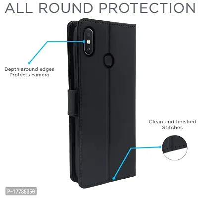 Blackpool Xiaomi Redmi Note 5 Pro Flip Cover Magnetic Leather Wallet Case Shockproof TPU for Xiaomi Redmi Note 5 Pro Black-thumb4