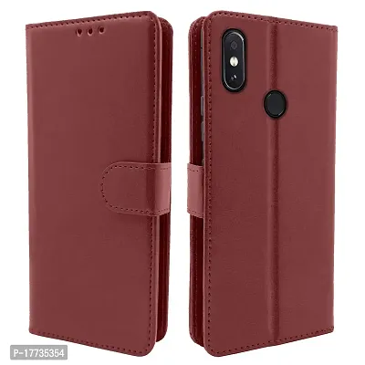 Blackpool Xiaomi Redmi Note 5 Pro Flip Cover Magnetic Leather Wallet Case Shockproof TPU for Xiaomi Redmi Note 5 Pro (Brown)