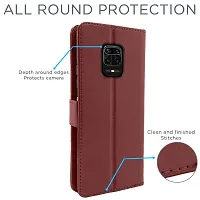 Blackpool Redmi Note 9 Pro / Redmi Note 9 Pro Max / Poco M2 Pro/Redmi Note 10 Lite Flip Cover Leather Finish | Inside TPU with Card Pockets | Wallet Stand | Complete Protection Flip Case (Brown)-thumb2