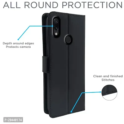 Blackpool Mi Redmi Note 7 Pro/Note 7 / Note 7s Flip Case | Vintage Leather Finish | Inside TPU | Wallet Stand | Magnetic Closing | Flip Cover for Mi Redmi Note 7 Pro/Note 7 / Note 7s (Black)-thumb4