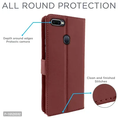 Balkans Flip Cover for Oppo F9 / F9 Pro / A5 / A5s /A7 / A11k /A12/ Realme 2 / 2 Pro / Realme U1 Flip Cover Magnetic Leather Wallet Case Shockproof TPU for Oppo F9 / F9 Pro / A5 / A5s /A7 / A11k /A12/ Realme 2 / 2 Pro / Realme U1 (Brown)-thumb4