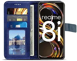 Blackpool Realme Narzo 50, Realme 8i Wallet Case Flip Cover (Blue)-thumb2