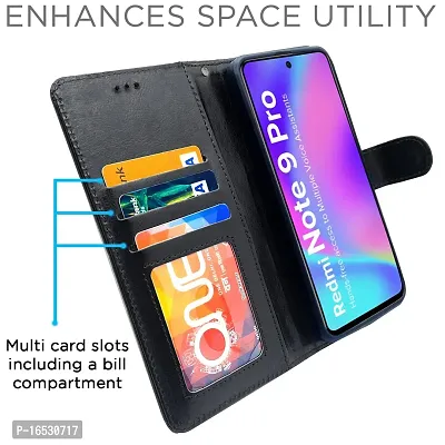 Blackpool Redmi Note 9 Pro / Redmi Note 9 Pro Max / Poco M2 Pro/Redmi Note 10 Lite Flip Cover Leather Finish | Inside TPU with Card Pockets | Wallet Stand | Complete Protection Flip Case (Black)-thumb4