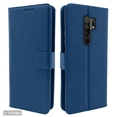 Blackpool Poco M2 / Redmi 9 Prime Flip Cover Case | Leather flip Back Covers Cases for Poco M2/Redmi 9 Prime (Blue)-thumb0