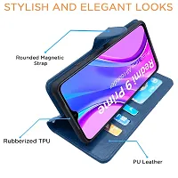 Blackpool Poco M2 / Redmi 9 Prime Flip Cover Case | Leather flip Back Covers Cases for Poco M2/Redmi 9 Prime (Blue)-thumb2