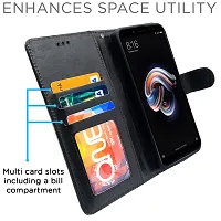 Blackpool Xiaomi Redmi Note 5 Pro Flip Cover Magnetic Leather Wallet Case Shockproof TPU for Xiaomi Redmi Note 5 Pro Black-thumb1