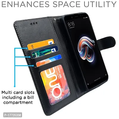 Blackpool Xiaomi Redmi Note 5 Pro Flip Cover Magnetic Leather Wallet Case Shockproof TPU for Xiaomi Redmi Note 5 Pro Black-thumb2