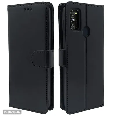 Blackpool Samsung Galaxy M21 2021 / M30s / M21 Flip Case | Vintage Leather Finish | Inside TPU | Wallet Stand | Magnetic Closing | Flip Cover for Samsung Galaxy M21 2021 / M30s / M21 (Black)